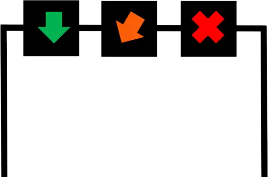 Flèches au-dessus des bandes de circulation